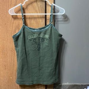 Harley Davidson army green tank top